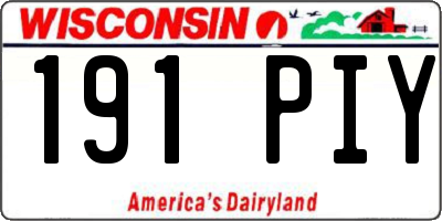 WI license plate 191PIY