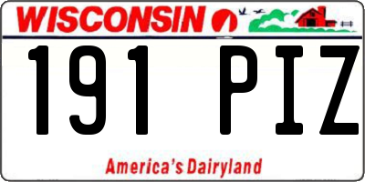 WI license plate 191PIZ