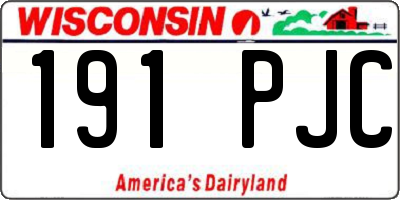 WI license plate 191PJC