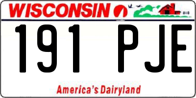 WI license plate 191PJE