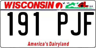 WI license plate 191PJF