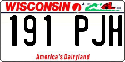 WI license plate 191PJH
