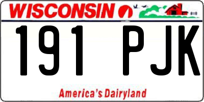 WI license plate 191PJK