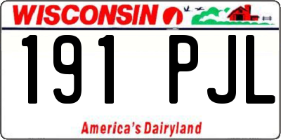 WI license plate 191PJL