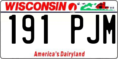 WI license plate 191PJM