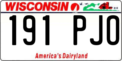 WI license plate 191PJO