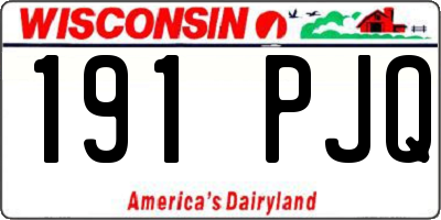 WI license plate 191PJQ