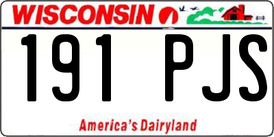 WI license plate 191PJS