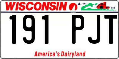 WI license plate 191PJT