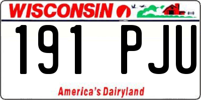 WI license plate 191PJU