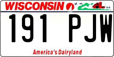 WI license plate 191PJW