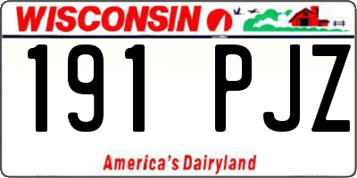 WI license plate 191PJZ