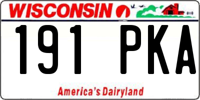 WI license plate 191PKA