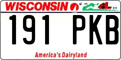 WI license plate 191PKB