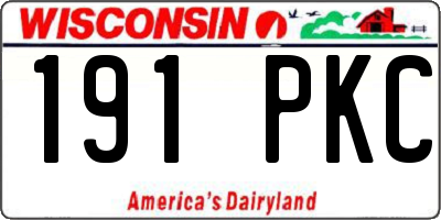 WI license plate 191PKC
