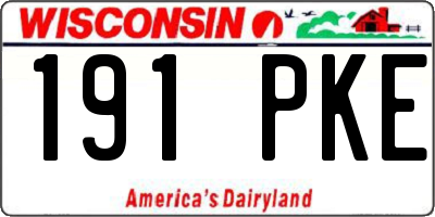 WI license plate 191PKE