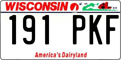 WI license plate 191PKF