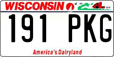WI license plate 191PKG