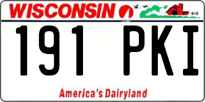 WI license plate 191PKI