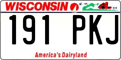 WI license plate 191PKJ