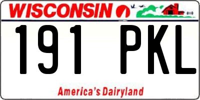 WI license plate 191PKL