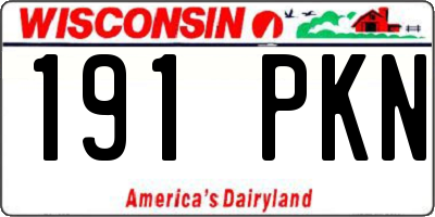 WI license plate 191PKN