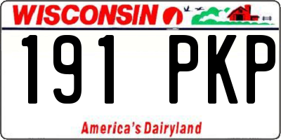 WI license plate 191PKP