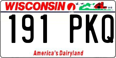 WI license plate 191PKQ