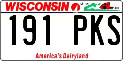 WI license plate 191PKS