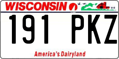 WI license plate 191PKZ