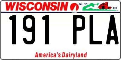 WI license plate 191PLA