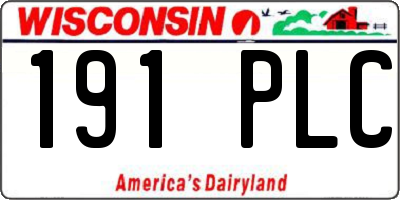 WI license plate 191PLC