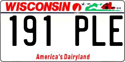 WI license plate 191PLE
