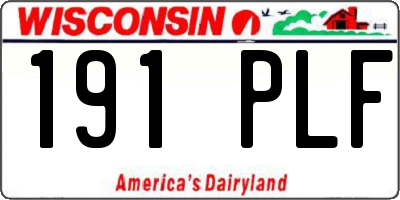 WI license plate 191PLF