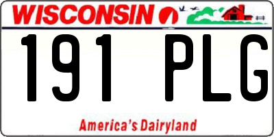 WI license plate 191PLG
