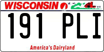 WI license plate 191PLI