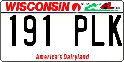 WI license plate 191PLK