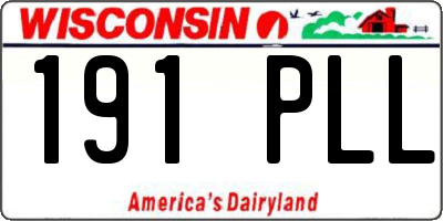 WI license plate 191PLL