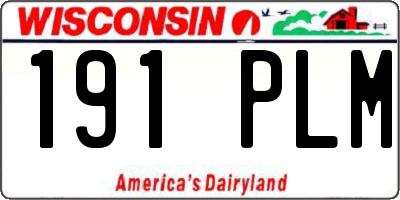 WI license plate 191PLM