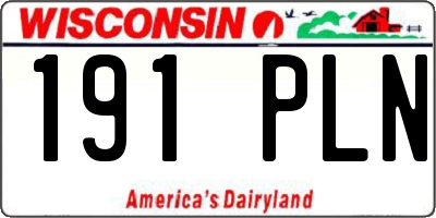 WI license plate 191PLN