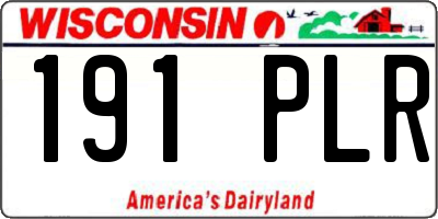 WI license plate 191PLR