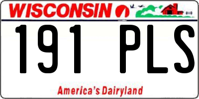 WI license plate 191PLS