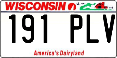 WI license plate 191PLV