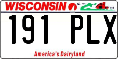 WI license plate 191PLX