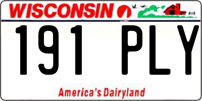 WI license plate 191PLY