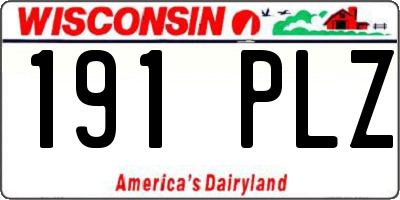 WI license plate 191PLZ