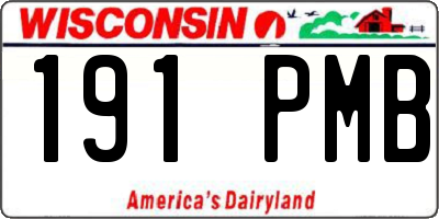 WI license plate 191PMB