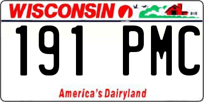 WI license plate 191PMC