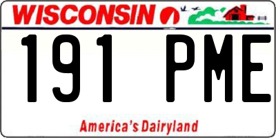WI license plate 191PME