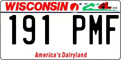 WI license plate 191PMF